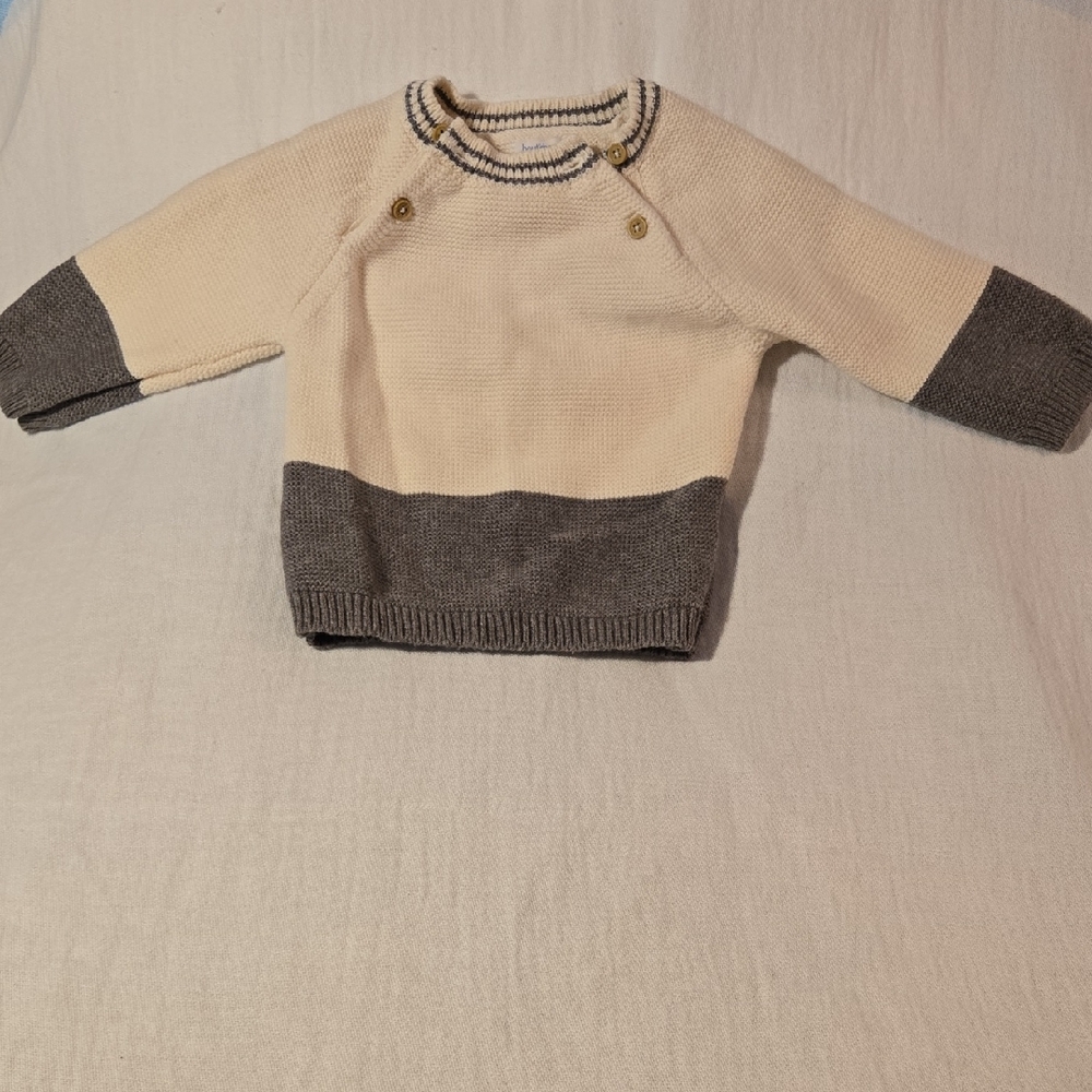 Charming Kids' Sweater in‎ Cream and Gray